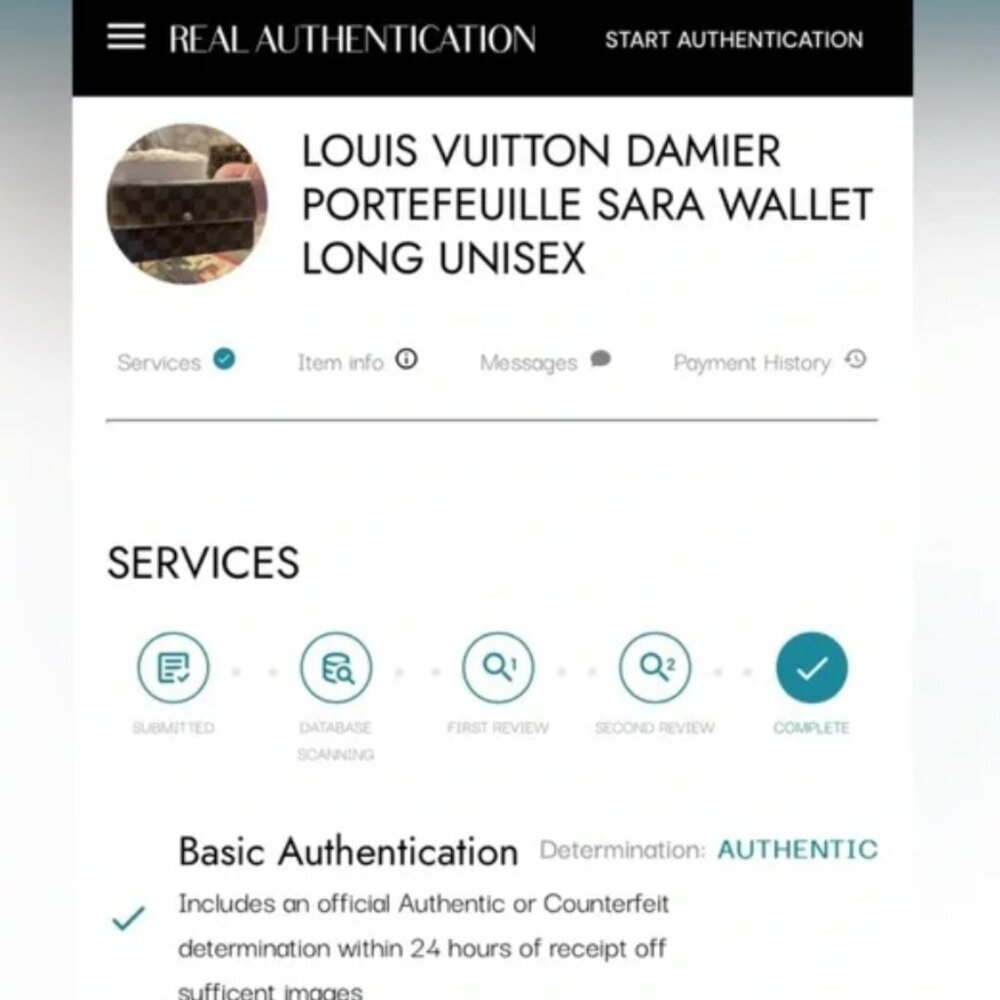 AUTH Louis Vuitton Damier Porte Feuille Sarah Long Bifold Wallet Flaws $735 Ret - Picture 16 of 16